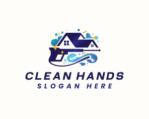  Wave Pressure Wash Cleaning logo design