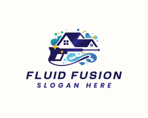  Wave Pressure Wash Cleaning logo design