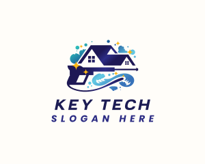  Wave Pressure Wash Cleaning logo design