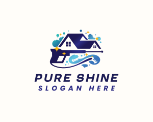 Clean - Wave Pressure Wash Cleaning logo design