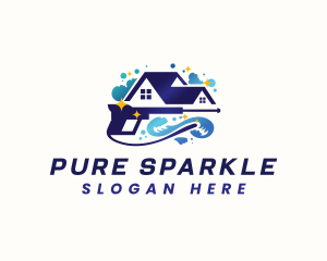 Clean - Wave Pressure Wash Cleaning logo design