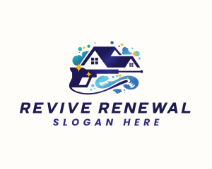  Wave Pressure Wash Cleaning logo design