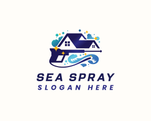  Wave Pressure Wash Cleaning logo design