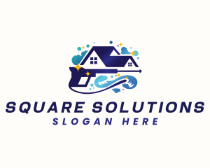  Wave Pressure Wash Cleaning logo design