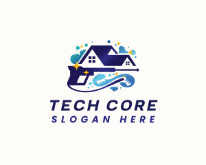  Wave Pressure Wash Cleaning logo design