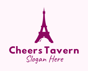 French Restaurant - Eiffel Tower Cloche logo design