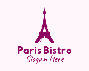 French Restaurant - Eiffel Tower Cloche logo design