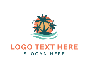 Sea - Tropical Beach Island logo design
