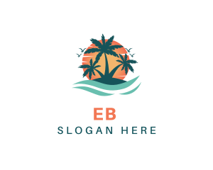 Tropical Beach Island Logo