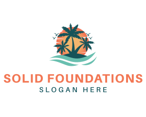 Tropical Beach Island Logo