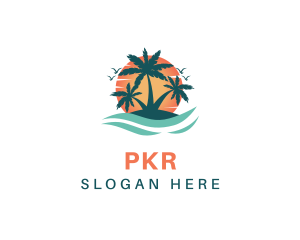 Tropical Beach Island Logo