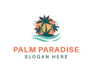 Tropics - Tropical Beach Island logo design