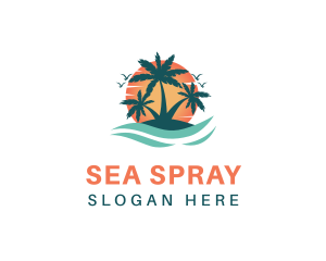 Tropical Beach Island logo design