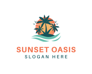 Tropical Beach Island logo design