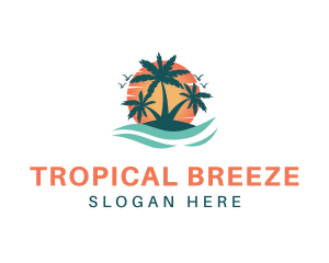 Caribbean - Tropical Beach Island logo design