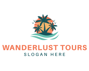 Tropical Beach Island logo design