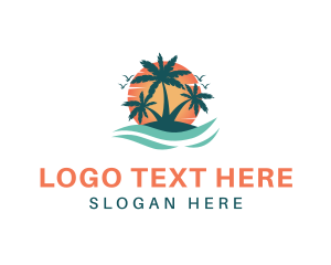 Tropical Beach Island Logo