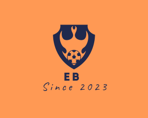 Ball - Fire Soccer Shield logo design