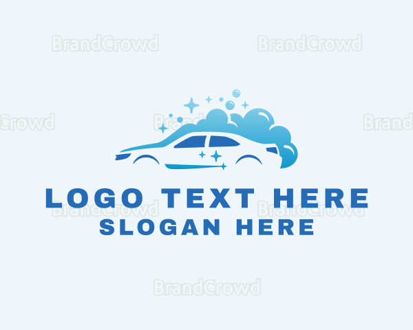 Clean Car Wash Silhouette Logo