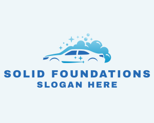 Clean Car Wash Silhouette Logo