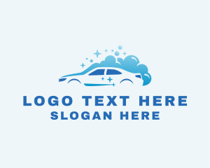 Sedan - Clean Car Wash Silhouette logo design
