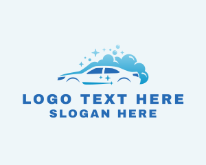 Clean Car Wash Silhouette Logo