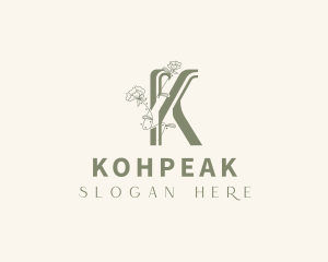 Floral Natural Beauty Letter K logo design