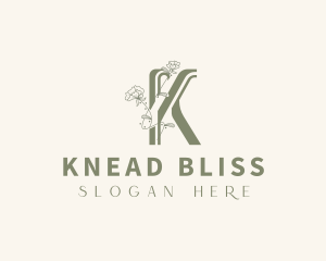 Floral Natural Beauty Letter K logo design