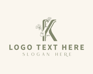 Floral Natural Beauty Letter K Logo