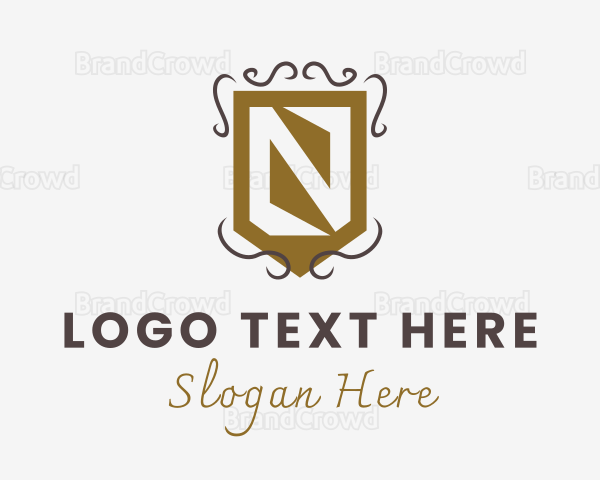 Royal Knight Shield Letter N Logo