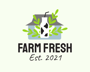 Organic Fresh Milk  logo design