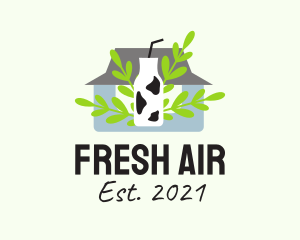 Organic Fresh Milk  logo design