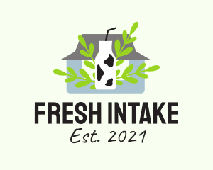 Organic Fresh Milk  logo design