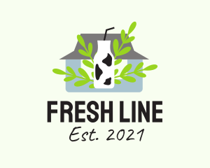 Organic Fresh Milk  logo design