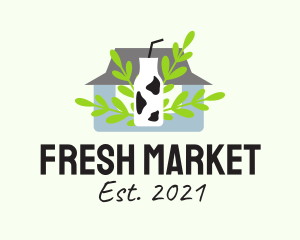 Organic Fresh Milk  logo design