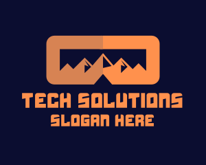 Mountain Climbing - Goggles Mountain Scenery logo design