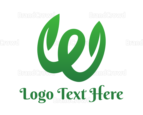 Green W Swoosh Stroke Logo