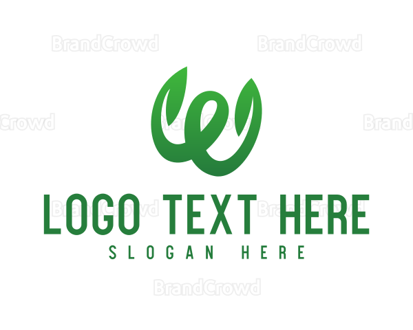 Green Letter W Leaves Logo