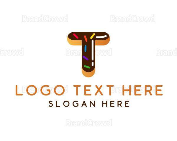 Donut Bakeshop Letter T Logo