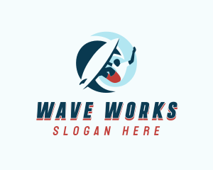 Wave Sea Surfer logo design