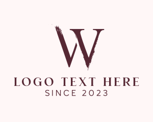 Brushstroke - Painter Letter W logo design