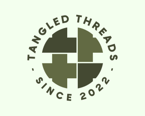 Weaving Thread Badge logo design