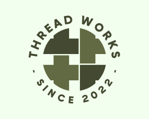 Weaving Thread Badge logo design