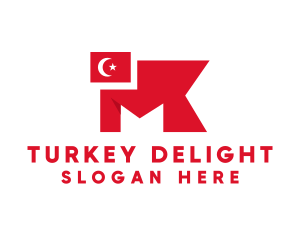 Turkey - Turkey Flag Letter M logo design