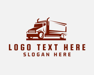 Distribution - Semi Truck Transport Vehicle logo design