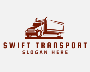 Semi Truck Transport Vehicle logo design