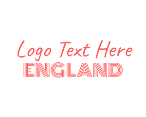 Red & White England Font Text Wordmark Logo