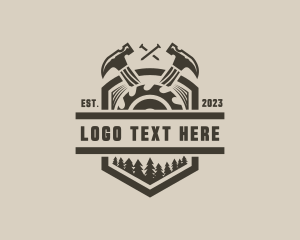 Logger - Hammer Saw Blade Woodwork logo design