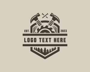 Nail - Hammer Saw Blade Woodwork logo design