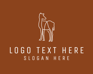 Monoline - Modern Camel Line Art logo design